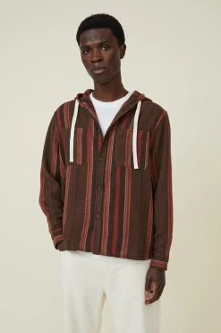 Cotton On Men Byron Hooded Long Sleeve Shirt