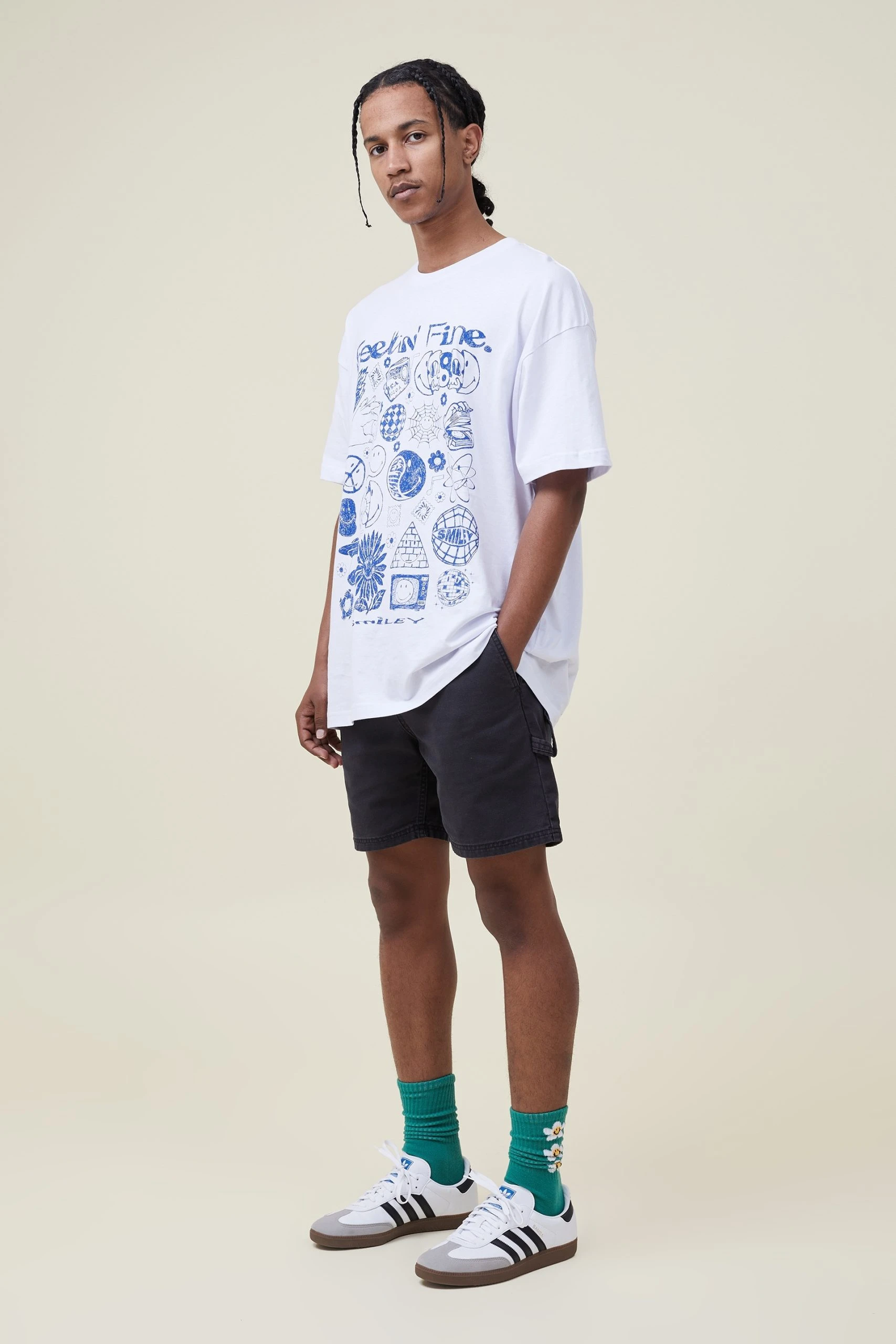 Cotton On Men Smiley Oversized T-Shirt 2 Cotton On Men Smiley Oversized T-Shirt - Image 2